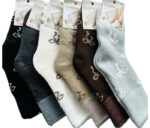 جوراب داخل حوله ای ساقدار زنانه کوکو طرح پاپیون رنگبندی