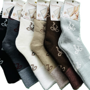 جوراب داخل حوله ای ساقدار زنانه کوکو طرح پاپیون رنگبندی