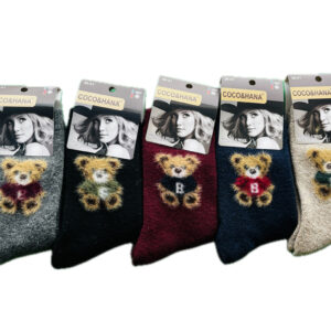 جوراب حوله ای نیم ساق زنانه کوکو طرح تدی موهر