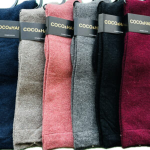 جوراب پشمی زیرزانو زنانه کوکو رنگبندی ساده