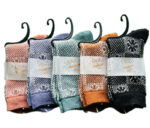 جوراب بافت ساقدار زنانه طرح گلبرگ رنگبندی