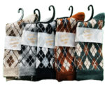 جوراب بافت ساقدار زنانه طرح لوزی رنگبندی