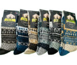 جوراب ساقدار بافت مردانه کوکو طرح سنتی رنگ تیره