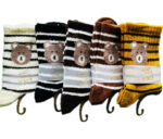 جوراب مودال اعلا ساقدار زنانه طرح تدی و راه راه رنگی