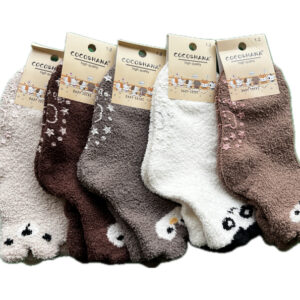 جوراب نیم ساق بوکله بچگانه زیراستپ دار طرح حیوانات گوش دار