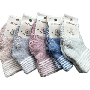 جوراب نیم ساق بوکله بچگانه زیراستپ دار طرح راه راه رنگی