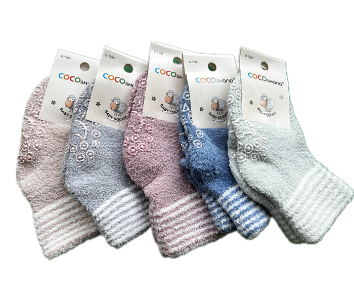 جوراب نیم ساق بوکله بچگانه زیراستپ دار طرح راه راه رنگی