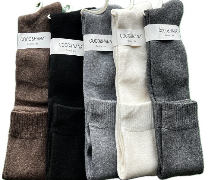 جوراب لاما زنانه بالای ران برند کوکو رنگبندی ساده