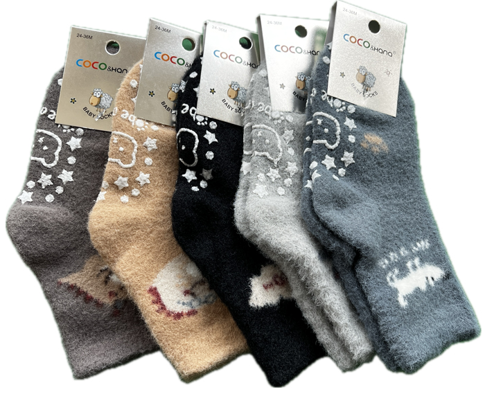 جوراب نیم ساق موهر بچگانه زیراستپ دار طرح های مختلف